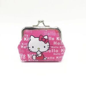 Hello Kitty Festive Women's Cute Pink & White Coin Wallet  3.4" x 3.7"